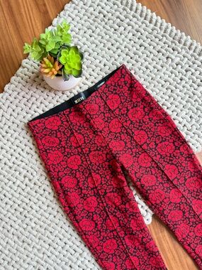 MAEVE by Anthropologie | The Margot Kick-Flare Cropped Pants | Red Roses | XXS